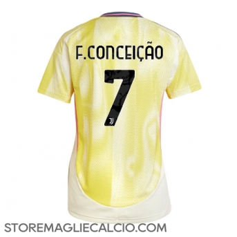 Juventus Francisco Conceicao #7 Maglia Gara Trasferta Repliche 2024-25 Donna Maniche Corte
